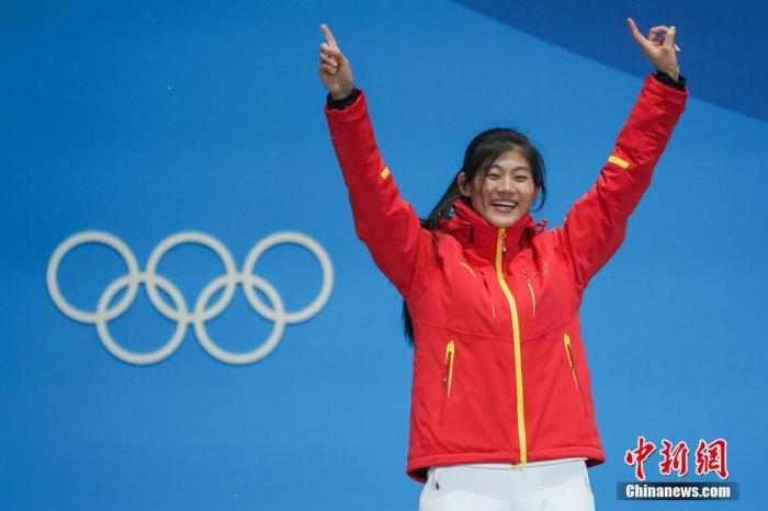 劉佳宇在平昌獲得銀牌。<a target='_blank' href='/'>中新社</a>記者 崔楠 攝