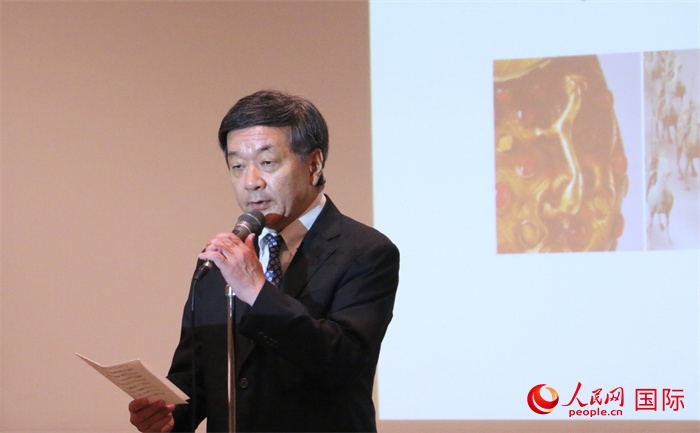 主辦方代表、富士美術(shù)館館長五木田聰致辭。（人民網(wǎng) 許可攝）
