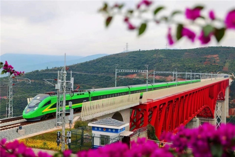 中老鐵路。昆明鐵路局供圖