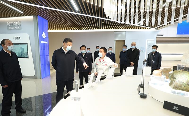 2023年4月12日，習(xí)近平總書記在廣東廣汽埃安新能源汽車股份有限公司考察。