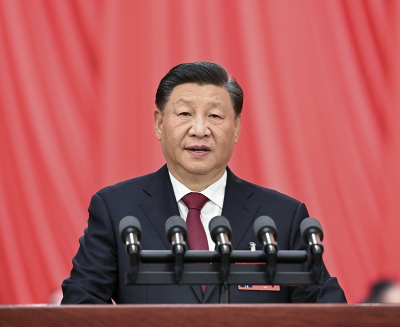2022年10月16日，習(xí)近平在中國共產(chǎn)黨第二十次全國代表大會上作報告。