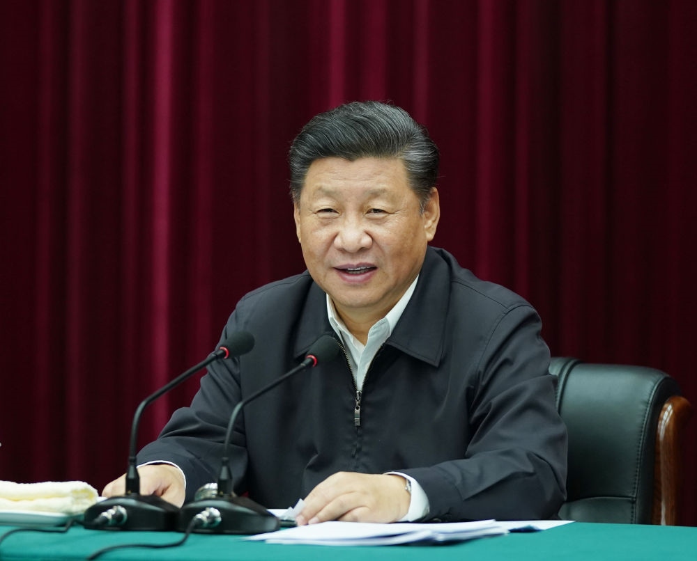 2019年9月18日上午，中共中央總書記、國家主席、中央軍委主席習近平在鄭州主持召開黃河流域生態(tài)保護和高質(zhì)量發(fā)展座談會并發(fā)表重要講話。新華社記者 謝環(huán)馳 攝