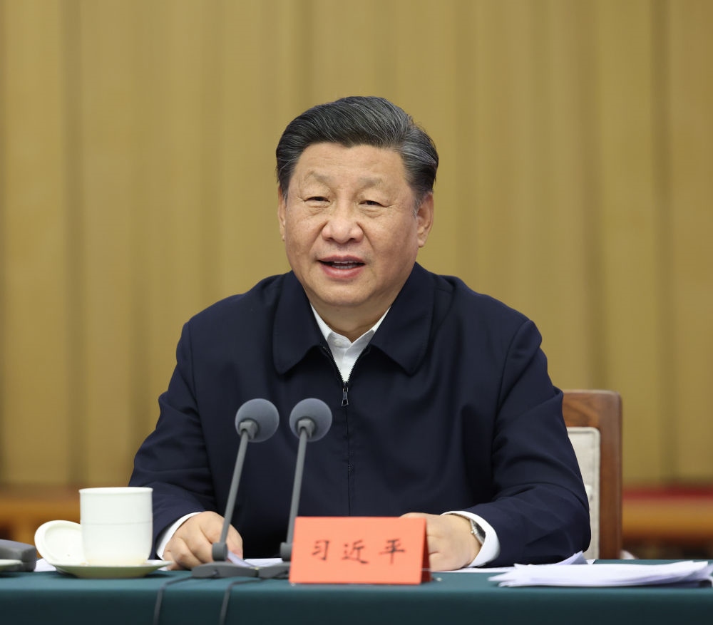 2021年10月22日下午，中共中央總書記、國家主席、中央軍委主席習近平在山東省濟南市主持召開深入推動黃河流域生態(tài)保護和高質(zhì)量發(fā)展座談會并發(fā)表重要講話。新華社記者 謝環(huán)馳 攝