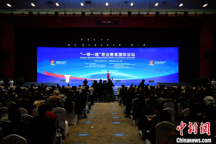 圖為 “一帶一路”職業(yè)教育國(guó)際論壇現(xiàn)場(chǎng)。 中新社記者 韓冰 攝