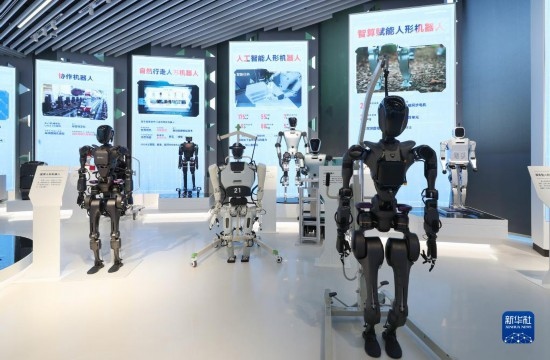 這是2023年11月29日在上海科技創(chuàng)新成果展上拍攝的機器人展品。 新華社記者 方喆 攝
