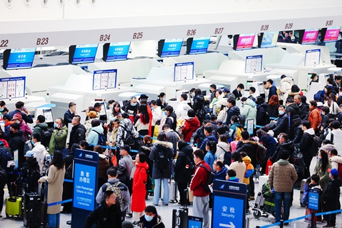 2024年春運首日，大興機場預(yù)計保障進出港旅客13.59萬人次。大興機場供圖