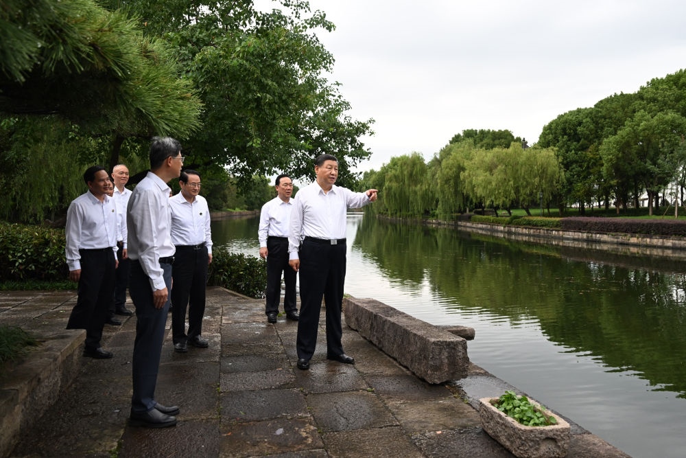 2023年9月20日下午，習近平在浙江省紹興市浙東運河文化園考察。新華社記者 謝環(huán)馳 攝