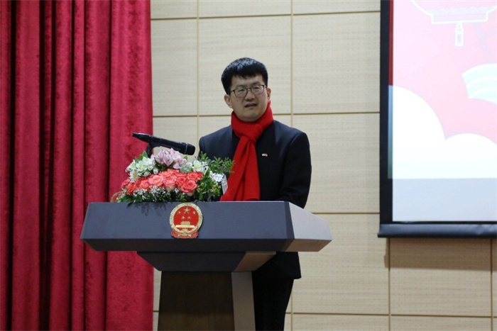 中國駐阿爾及利亞大使李健致辭。中國駐阿爾及利亞大使館供圖