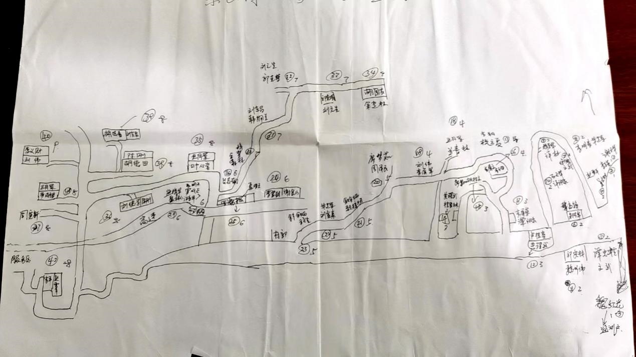 姚國生的手繪地圖上，密密麻麻地記錄著脫貧戶人員信息。人民網(wǎng)記者 邱燁攝。