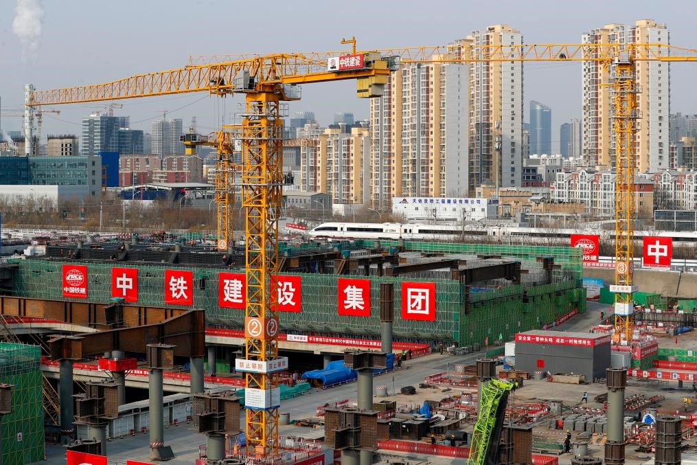 2月2日，北京城市副中心站綜合交通樞紐工程建設(shè)現(xiàn)場。新華社記者 李木子 攝