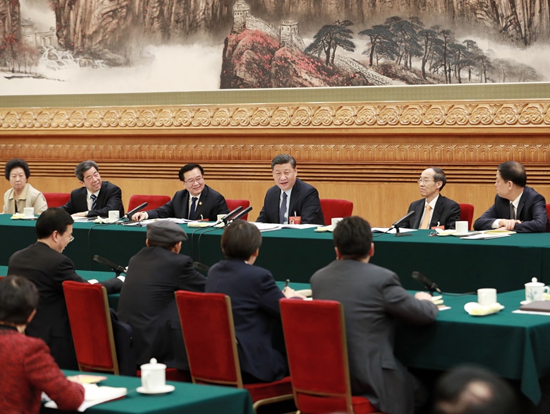 2019年3月8日，習(xí)近平總書記參加十三屆全國人大二次會(huì)議河南代表團(tuán)的審議。
