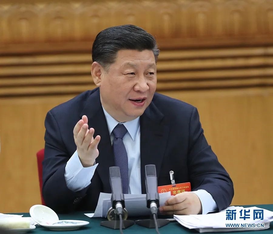2019年3月7日，習(xí)近平參加十三屆全國人大二次會議甘肅代表團的審議。新華社記者 鞠鵬 攝