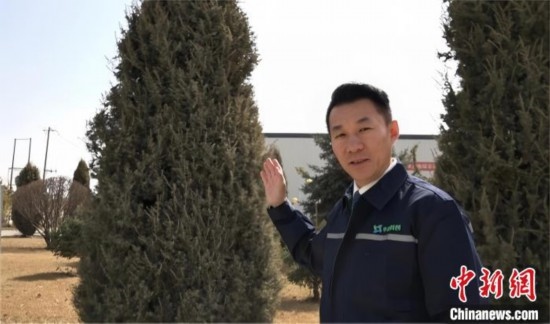 圖為王佐向記者介紹自己的新能源綠電廠區(qū)。白先森 攝