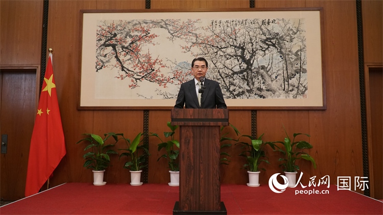 中國(guó)駐日本大使吳江浩致辭。人民網(wǎng) 蔣曉辰攝