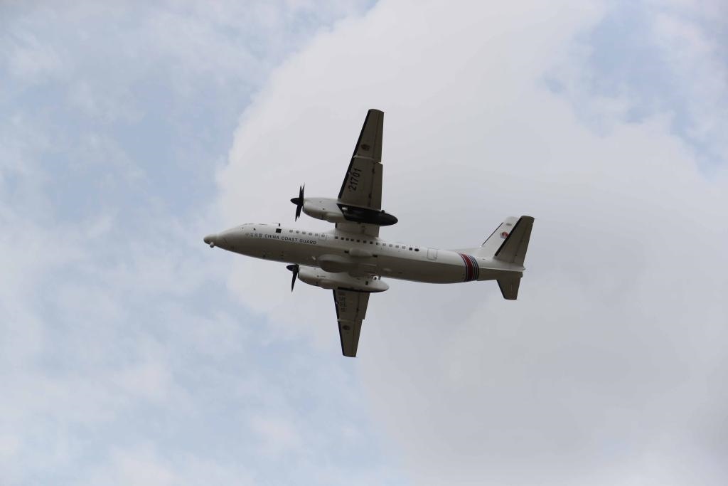 圖為5月14日海警飛機(jī)在休漁海域進(jìn)行空中巡查。（中國(guó)海警局南海分局供圖）