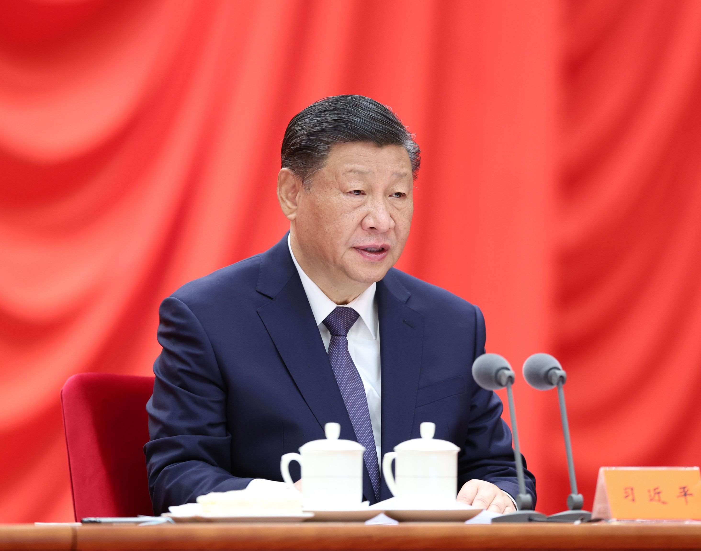 △ 2024年1月8日，習(xí)近平總書記在中國共產(chǎn)黨第二十屆中央紀(jì)律檢查委員會第三次全體會議上發(fā)表重要講話。