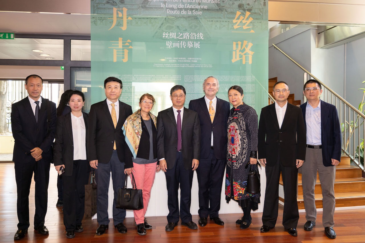 “絲路丹青——絲綢之路沿線壁畫傳摹展”在巴黎中國文化中心隆重開幕。中國藝術研究院供圖