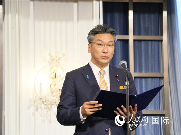 日本國貿(mào)促會(huì)長代理橋本岳致辭。人民網(wǎng) 許可攝