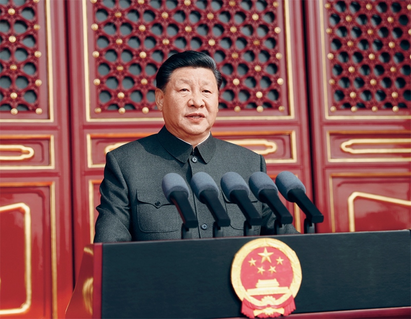 2019年10月1日，慶祝中華人民共和國成立70周年大會在北京天安門廣場隆重舉行。中共中央總書記、國家主席、中央軍委主席習近平發(fā)表重要講話。 新華社記者 鞠鵬/攝