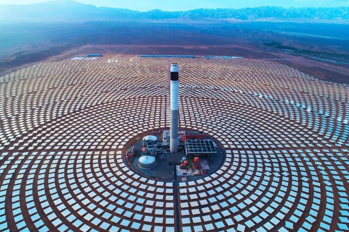 努奧三期光熱電站一景。山東電建三公司供圖