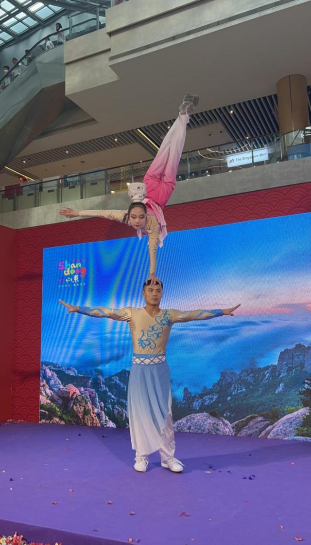 來自中國和新加坡的藝術(shù)團(tuán)體聯(lián)袂表演了歌舞、器樂、武術(shù)、雜技等多種形式的文藝節(jié)目?；顒?dòng)主辦方供圖