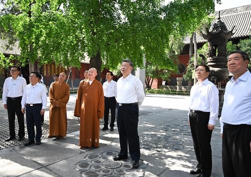 △2025年5月19日，習(xí)近平總書記在河南洛陽白馬寺考察。